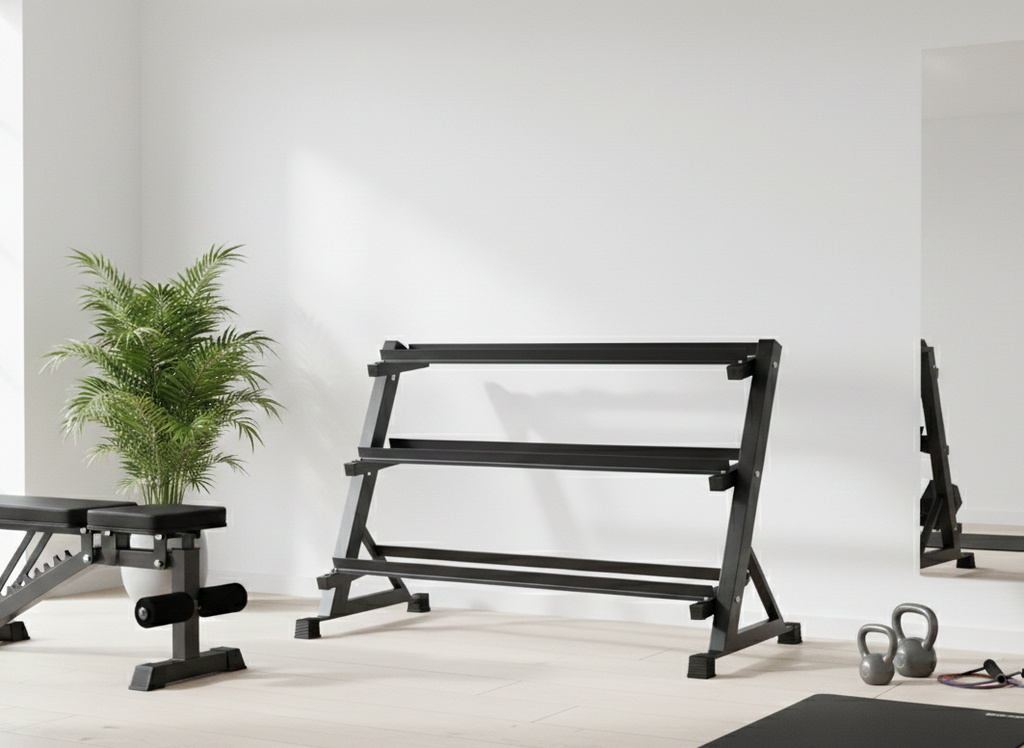 Fibosport Heavy-Duty 3-Tier Horizontal Dumbbell Rack