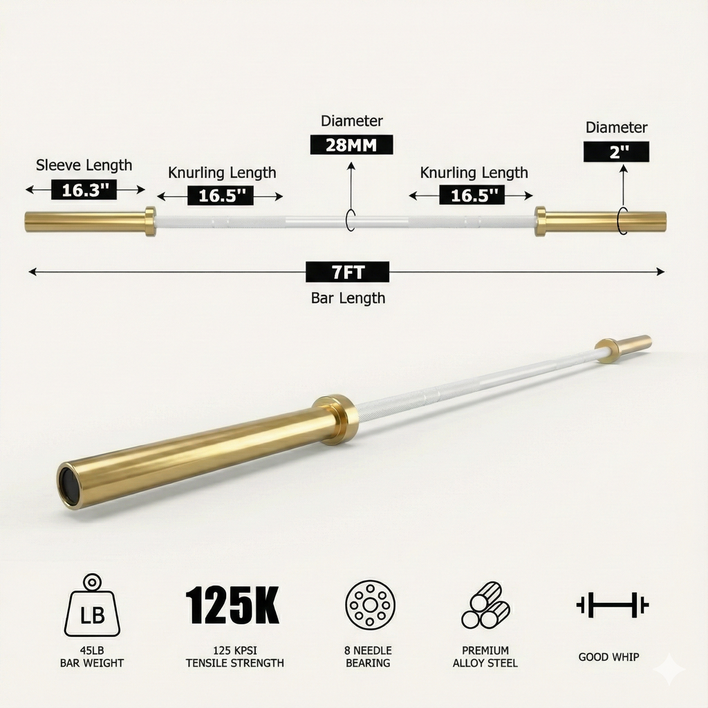 Fibosport Elite Cerakote Olympic Barbell-1000 LB