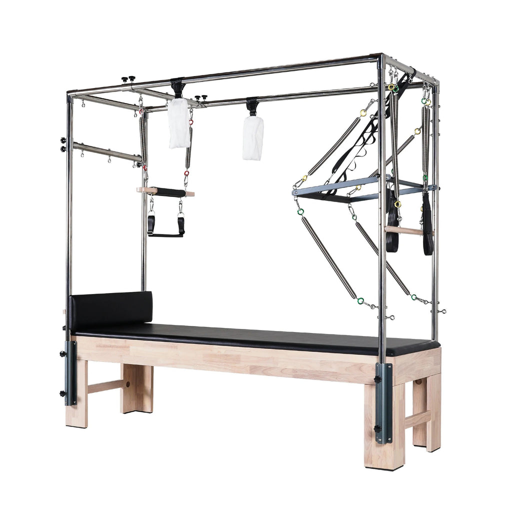 Premium Hardwood Oak Pilates Cadillac Trapeze Table | Full Studio Rehabilitation & Strength Station
