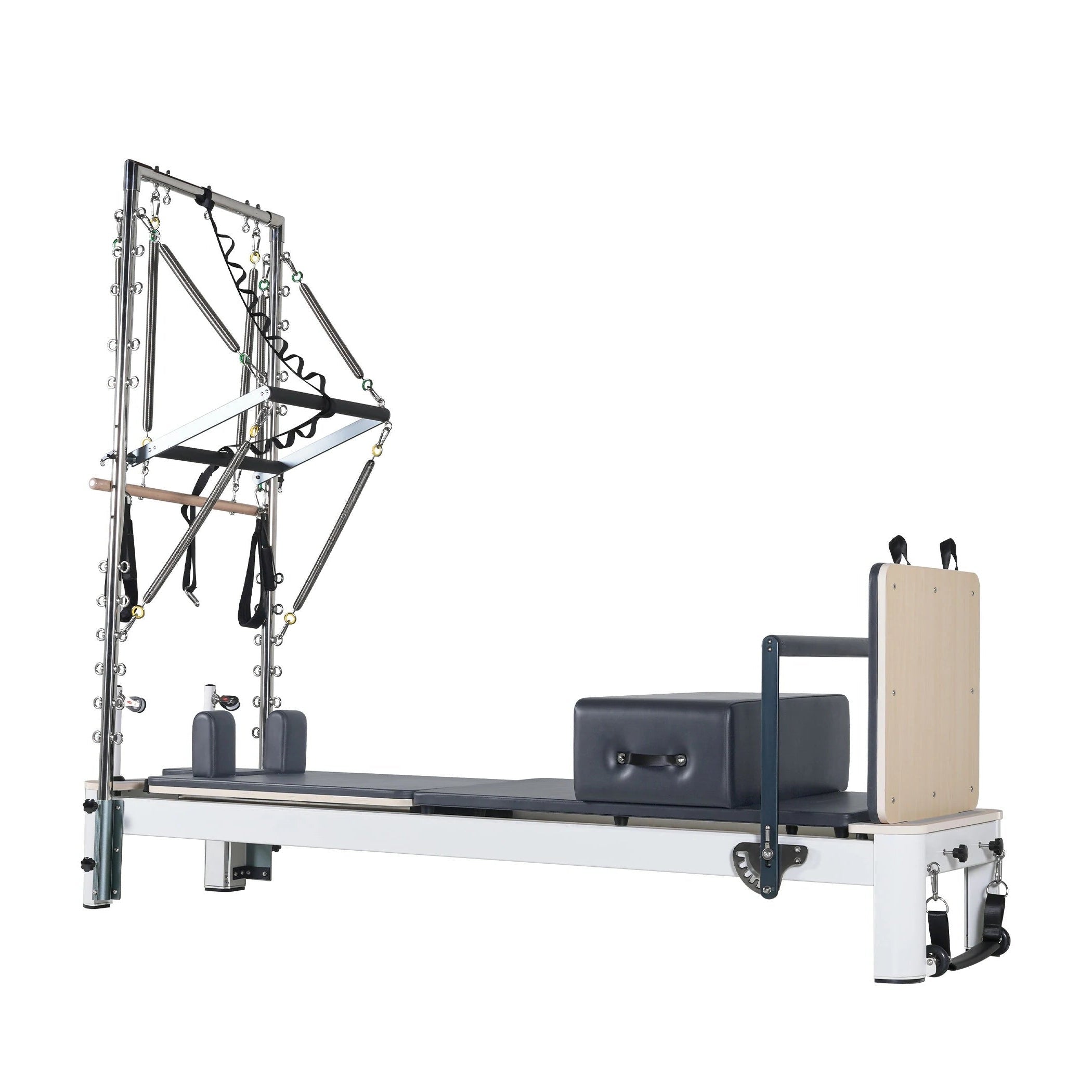 Elite Aluminum Pilates Reformer with Half Tower & Sitting Box | Professional Studio & Home Gym Station